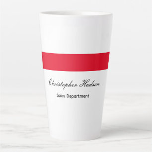 Tasse Latte Professionnel Simple Rouge Blanc