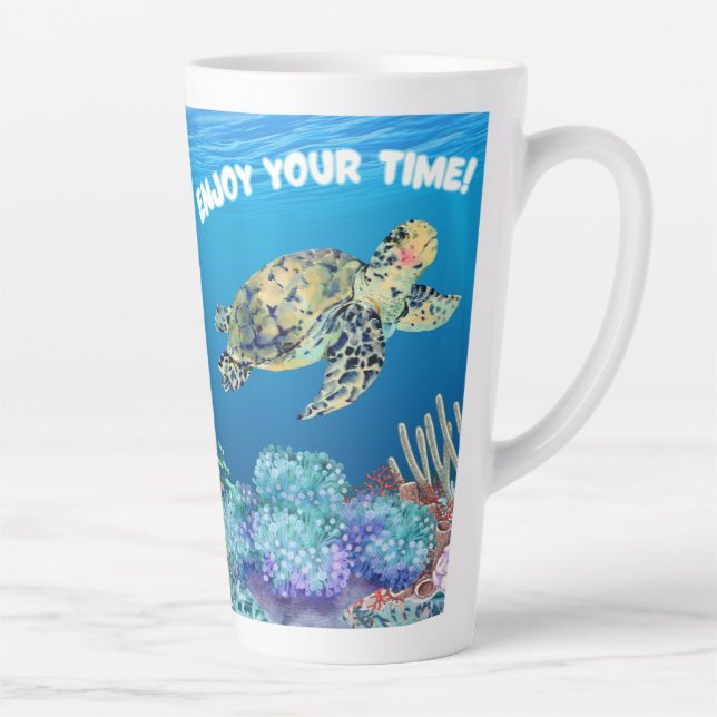 Tasse Latte Profitez de la tortue (Droite)