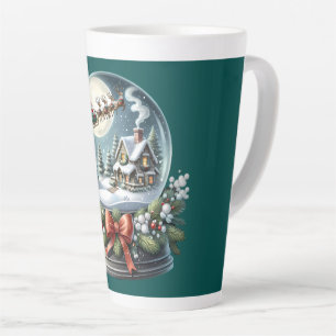 Tasse Latte Promenade en traîneau du Père Noël dans un monde d