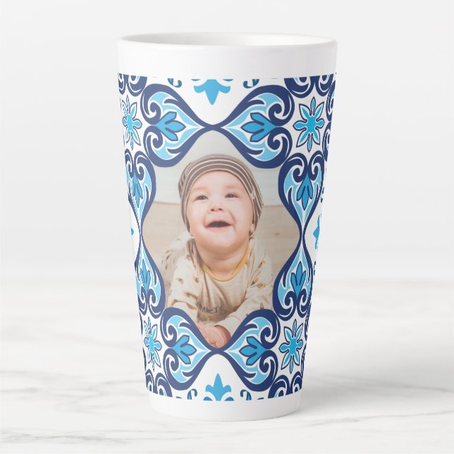Tasse Latte Propre image, Azulejos bleus et blancs  (Devant)
