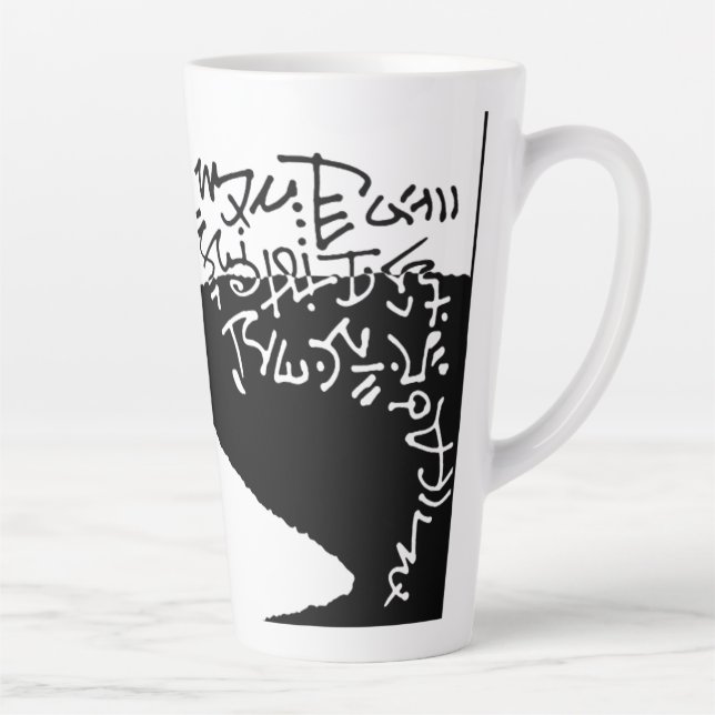 Tasse Latte Propriétés du lac Geranium Asemic (Droite)