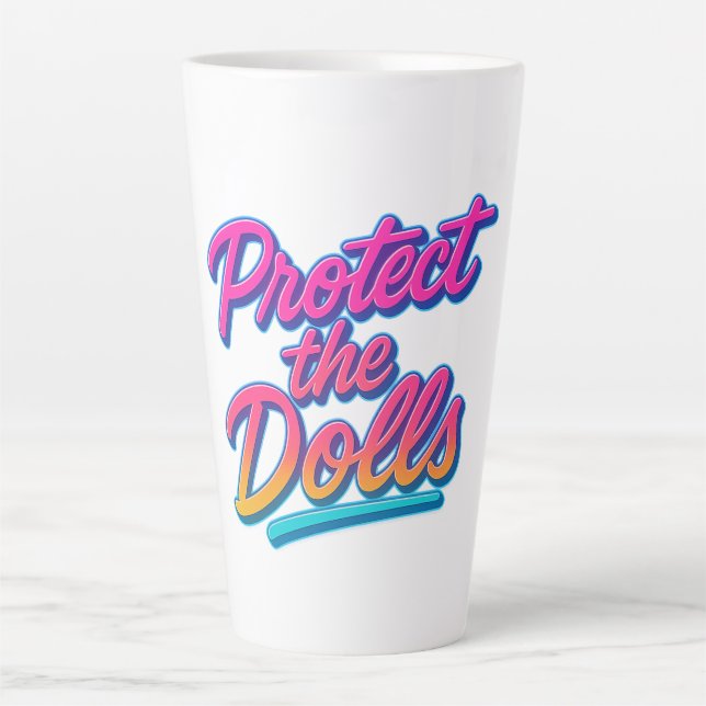 Tasse Latte Protégez les poupées Neon Art Rétro (Devant)