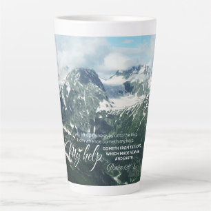 Tasse Latte Psaume 121 Je lèverai mes yeux vers les collines