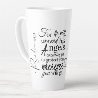 Tasse Latte Psaume 91 Protection des anges Écriture chrétienne