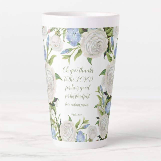 Tasse Latte Psaume floral 107:1 (Devant)