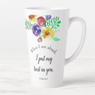 Tasse Latte Psaumes Bible Verset sur la peur Confiance Dieu Fl