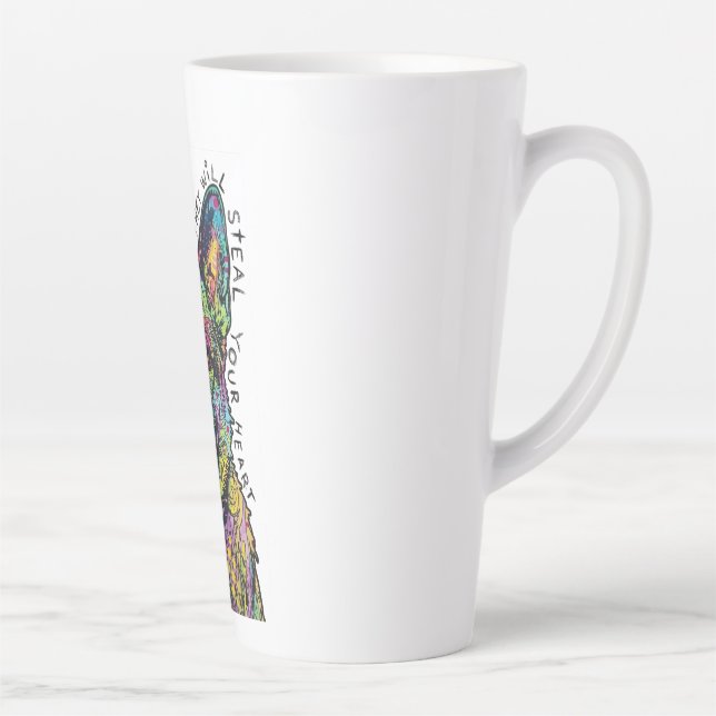 Tasse Latte Psychedelic German Shepherd Heart (Droite)
