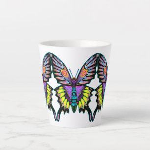 Tasse Latte Psychedelic Peace Love Musique Papillon
