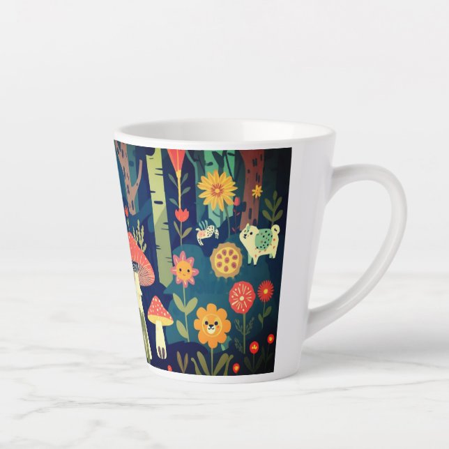 Tasse Latte Psycheldelic forest design (Droite)