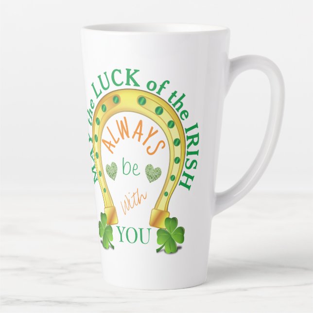 Tasse Latte Puisse la chance du fer à cheval Shamrock irlandai (Droite)