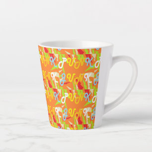 TASSE LATTE PUNKS ET JUNKS DESIGN ALE ORANGE ET MOTIF