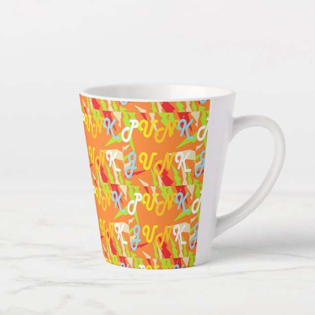 TASSE LATTE PUNKS ET JUNKS DESIGN ALE ORANGE ET MOTIF (Droite)