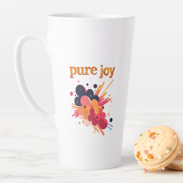 Tasse Latte "Pure Joy, pure you.” Positive Vibes Street Wear  (En situation)
