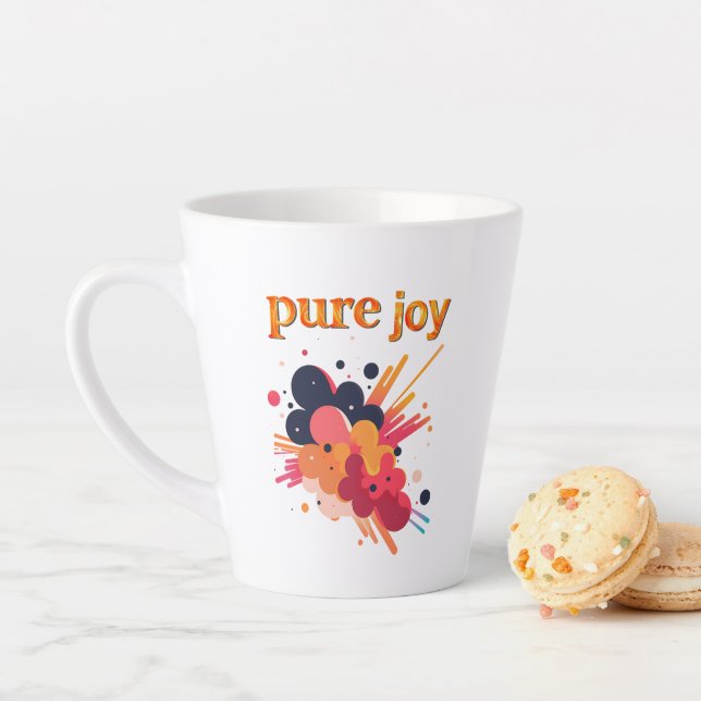 Tasse Latte "Pure Joy, pure you.” Positive Vibes Street Wear  (En situation)