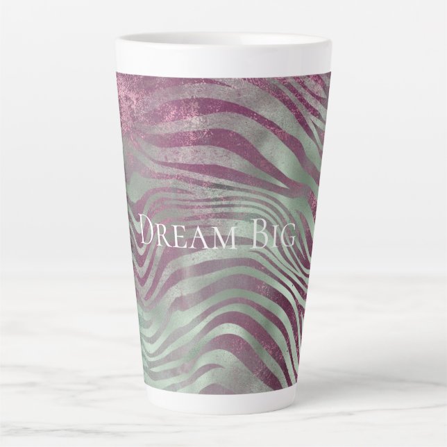 Tasse Latte Purple Bourgogne Aqua Mint Zebra (Devant)