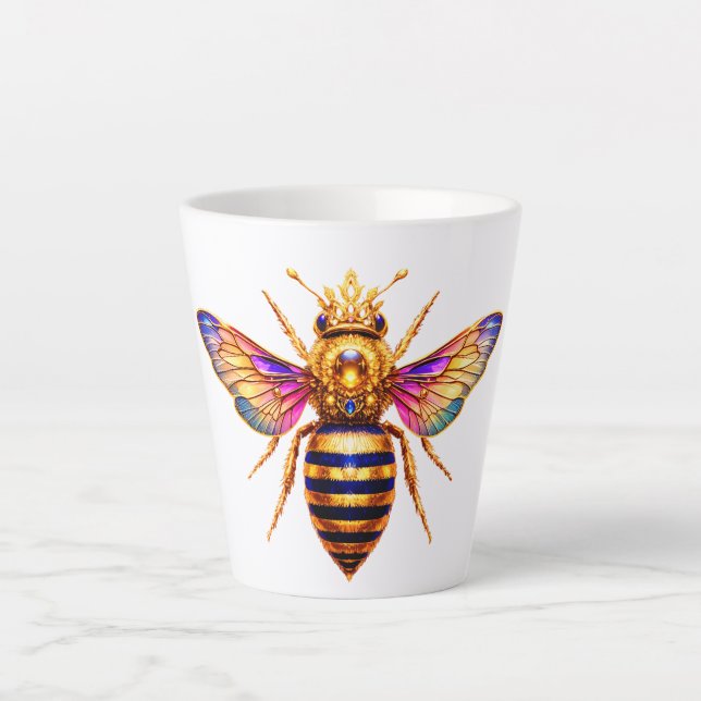 Tasse Latte Queen Bee With Crown (Devant)