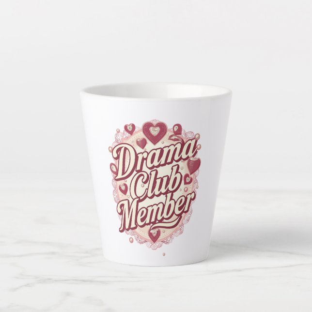 Tasse Latte Queen of Drama Playful Quote (Devant)