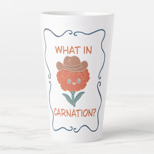 Tasse Latte Quelle Œillet Drôle de Fleur de Cowboy (Devant)