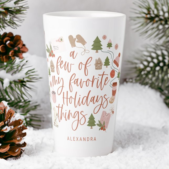 Tasse Latte Quelques-unes de mes activités de vacances préféré (A Few of My Favourite Holiday Things Illustration Latte Mug)