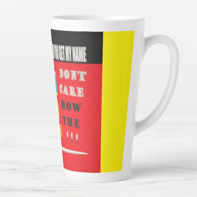 Tasse Latte Question autres mots de thème message et art (Droite)