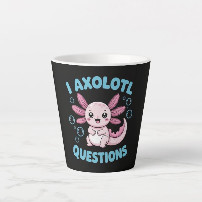 Tasse Latte Questions sur l'Axolotl (Devant)