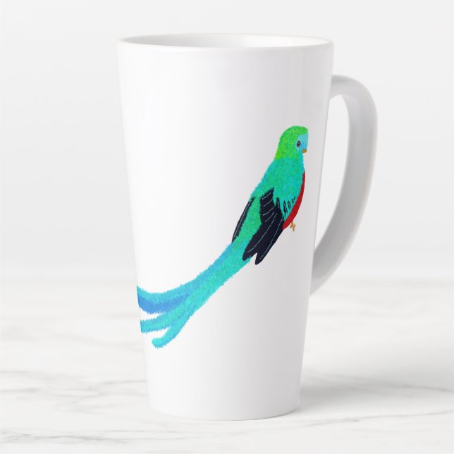 Tasse Latte Quetzal joyeux moderne (Angle droit)