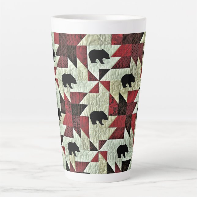 Tasse Latte Quilt d'ours noir (Devant)