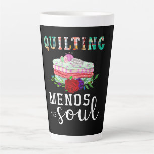 Tasse Latte Quilting Mend Soul Quilter Cadeau Amateurs de pl