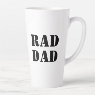 Tasse Latte Rad Papa noir & blanc cool de typographie moderne