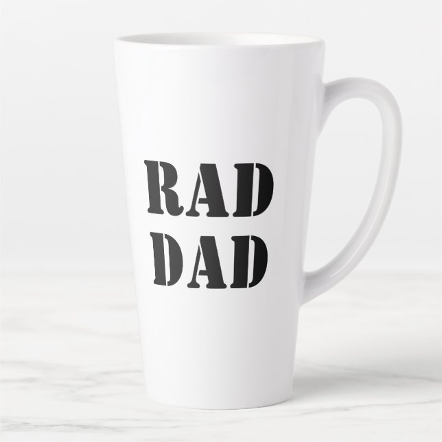 Tasse Latte Rad Papa noir & blanc cool de typographie moderne (Droite)