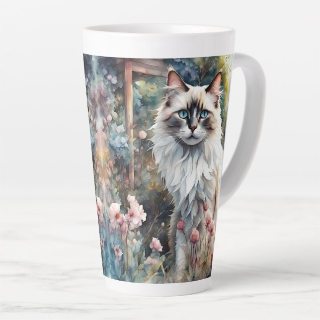 Tasse Latte Ragdoll Chat en anglais Garden (Angle droit)