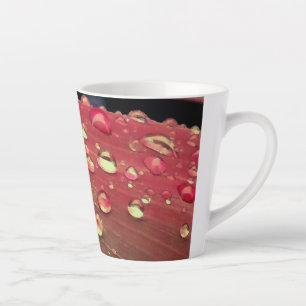 Tasse Latte Raindrops Closeup, Spacey Cherry Red