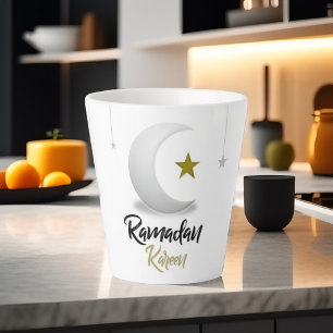 Tasse Latte Ramadan Kareem Elégant Croissant Islamique Moubara