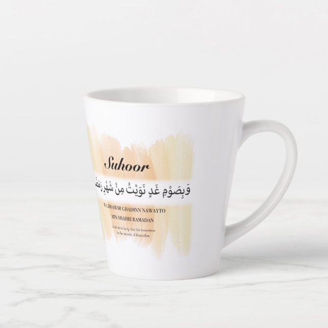 Tasse Latte Ramadan Mug, Iftar & Suhoor Dua, Grandes Peintes   (Droite)