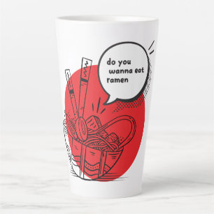 Tasse Latte Ramen Kawaii Mignon - Nourriture Japonaise Drôle