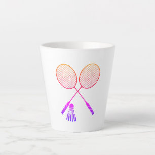 Tasse Latte Raquettes Badminton Shuttlecock Birdie Ombre