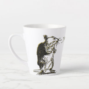 Tasse Latte Rat Année émail effet latte de latte d'anniversa