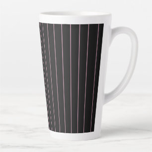 Tasse Latte rayé noir et rose