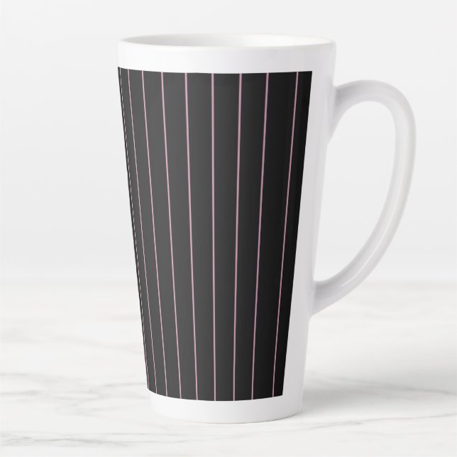 Tasse Latte rayé noir et rose (Droite)