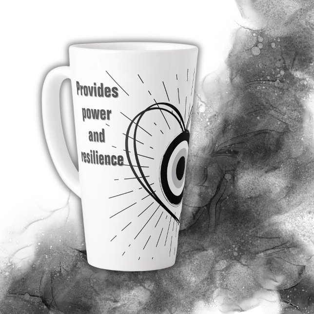 Tasse Latte Rayons, Coeur, Monographie de protection des yeux  (Créateur téléchargé)