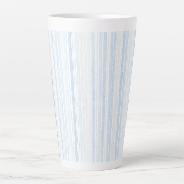 Tasse Latte Rayures Blanches Bleu Bébé (Devant)