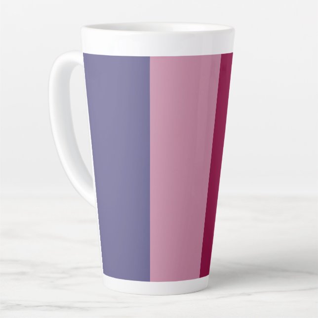 Tasse Latte Rayures de couleurs violettes (Angle gauche)