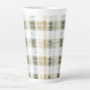 Tasse Latte Rayures écossaises jaune vert blanc