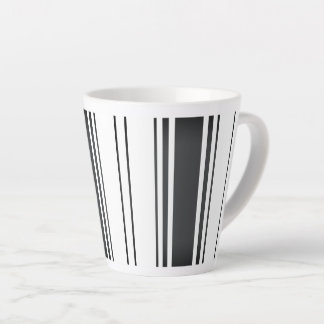 Tasse Latte Rayures noires et blanches minimalistes simples mo