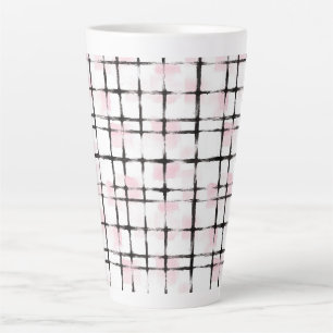 Tasse Latte Rayures noires roses