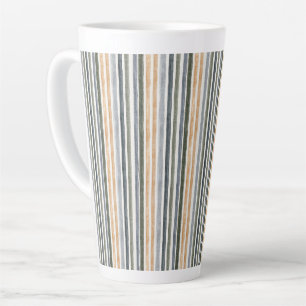 Tasse Latte Rayures pêche bleu vert