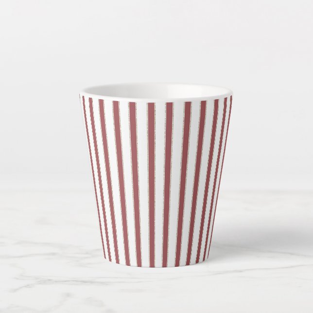 Tasse Latte Rayures rouges et blanches de Noël (Devant)