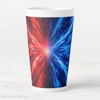 Tasse Latte red blue shirt, abstract explosion shirt, energy b