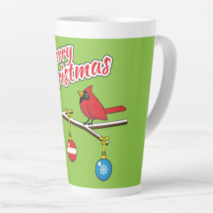 Tasse Latte Red Cardinal on Christmas