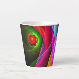Tasse Latte Red Green Orange Modern Abstrait Art Motif #22